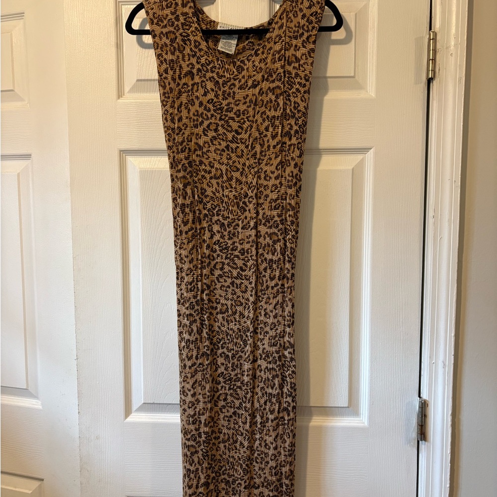 White Stag Brown Animal Print Midi Dress